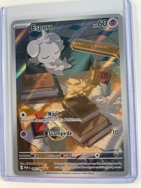 Pokemon Espurr Holo Silver Purple Blue Card
